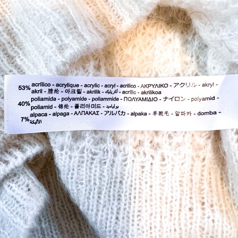 Zara Pointelle Knit Oversized Sweater Limited Edition Ecru Size Small - Picture 10 of 10